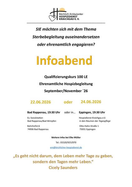 Quelle: kirchlicher Hospizdienst Kraichgau, kirchlicher Hospizdienst Kraichgau, kirchlicher Hospizdienst Kraichgau